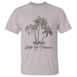 Gulf of Mexico T Shirt 1672 Retro Beach Vibe Palm Trees TS10 Ice Gray Print Your Wear