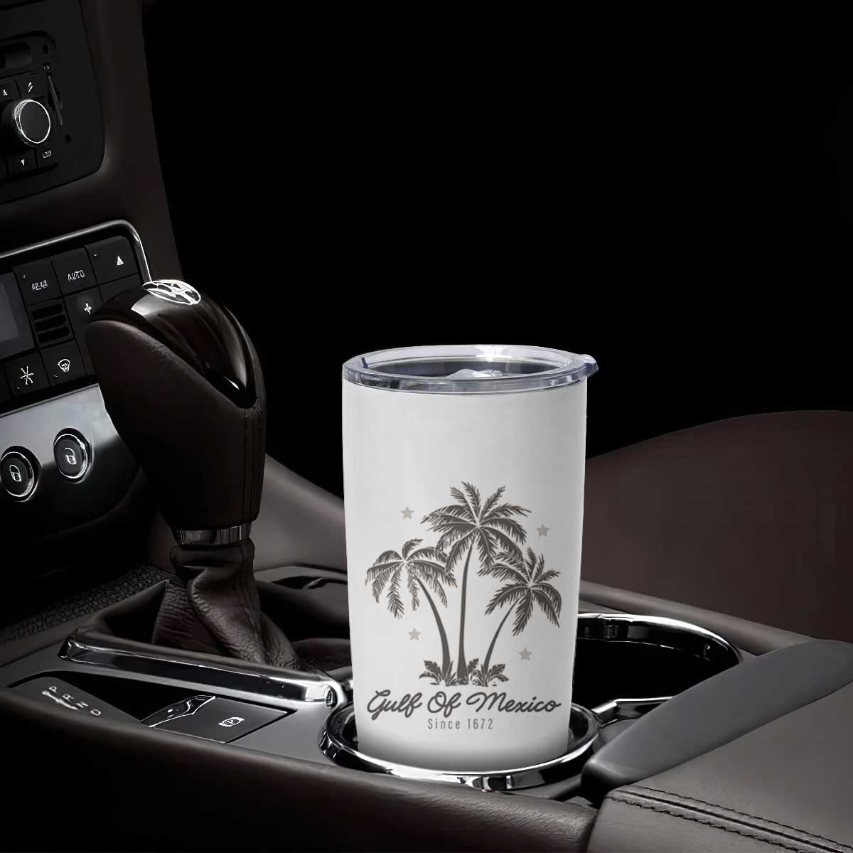 Gulf of Mexico Tumbler Cup 1672 Retro Beach Vibe Palm Trees TS10 Print Your Wear