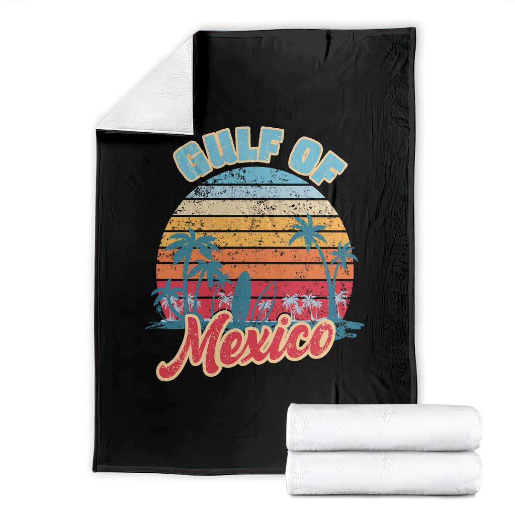 Gulf of Mexico Throw Blanket Retro Vintage Beach TS10 Black Print Your Wear