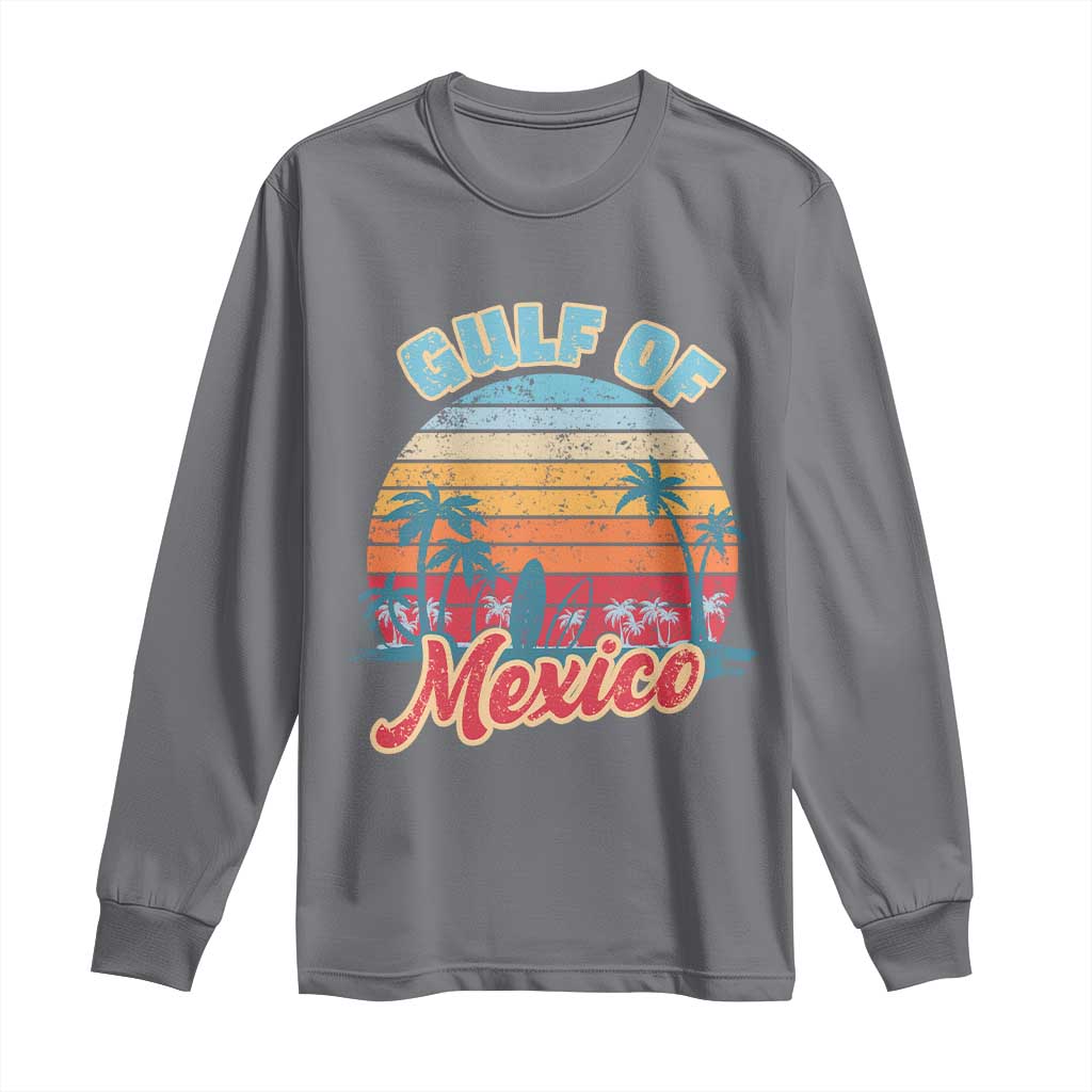 Gulf of Mexico Long Sleeve Shirt Retro Vintage Beach TS10 Charcoal Print Your Wear