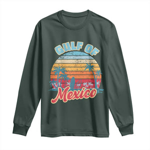 Gulf of Mexico Long Sleeve Shirt Retro Vintage Beach TS10 Dark Forest Green Print Your Wear