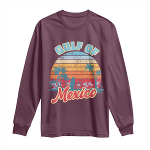 Gulf of Mexico Long Sleeve Shirt Retro Vintage Beach TS10 Maroon Print Your Wear