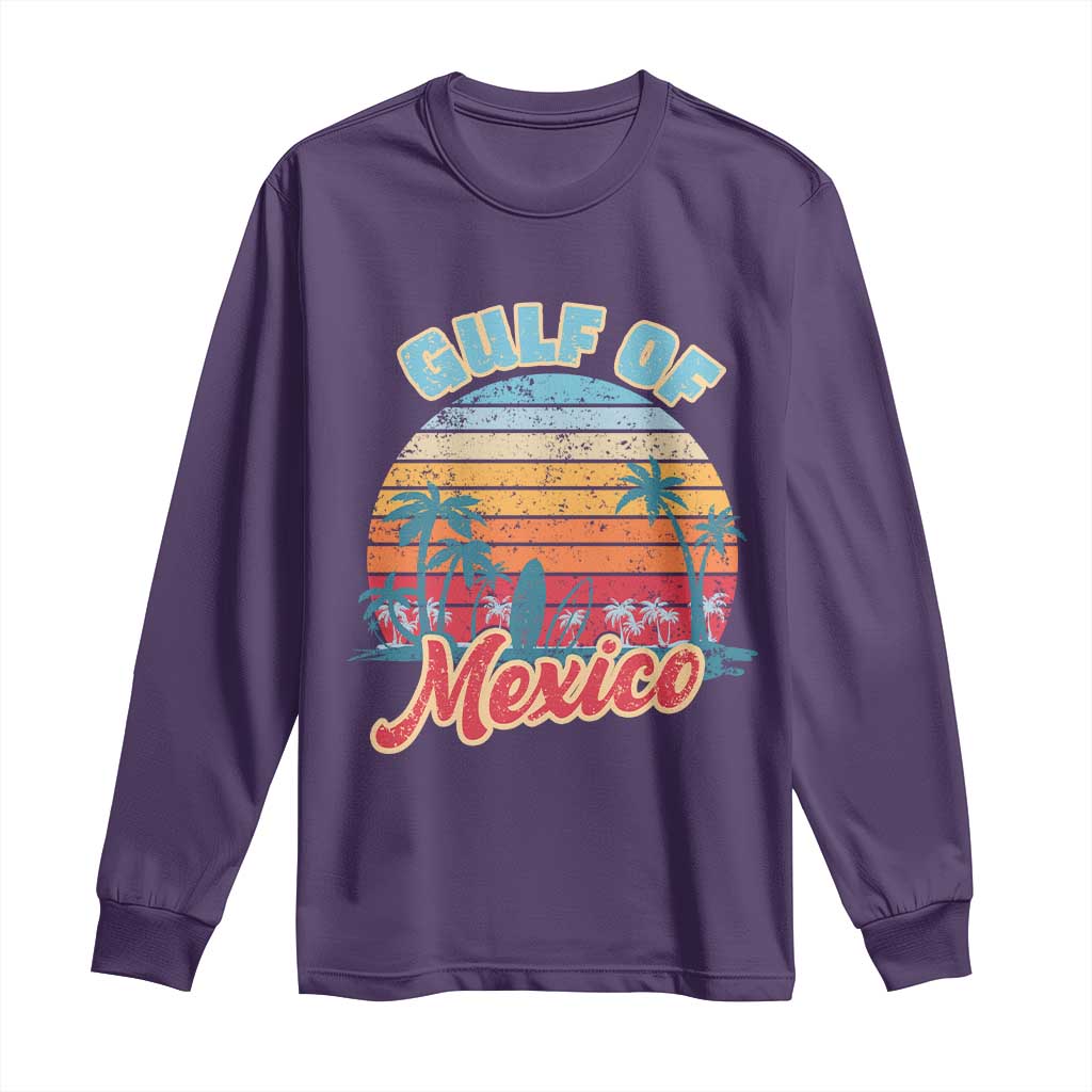 Gulf of Mexico Long Sleeve Shirt Retro Vintage Beach TS10 Purple Print Your Wear