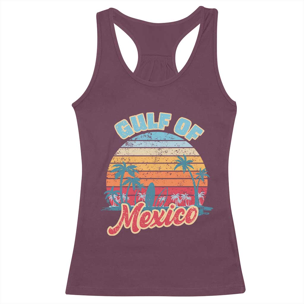 Gulf of Mexico Racerback Tank Top Retro Vintage Beach TS10 Maroon Print Your Wear