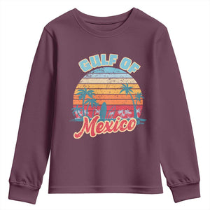 Gulf of Mexico Youth Sweatshirt Retro Vintage Beach TS10 Maroon Print Your Wear