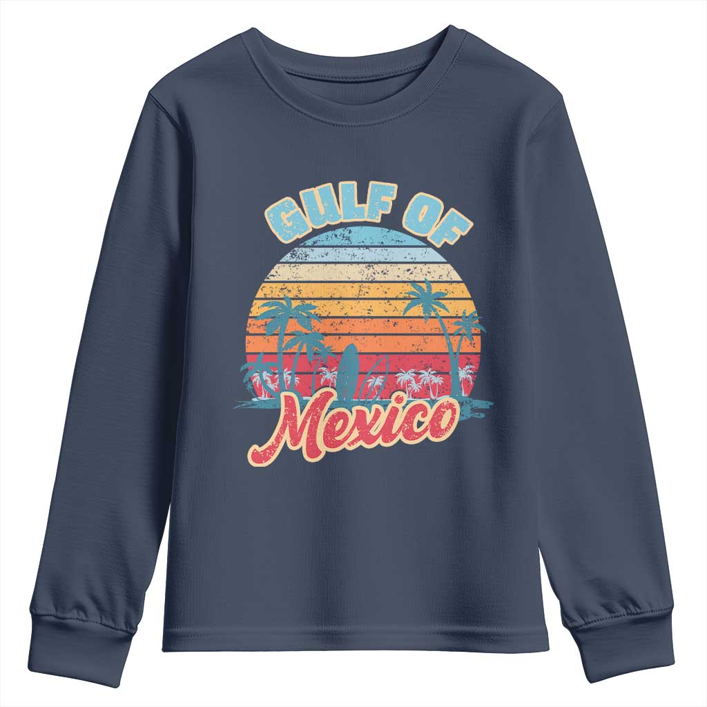 Gulf of Mexico Youth Sweatshirt Retro Vintage Beach TS10 Navy Print Your Wear