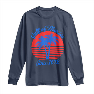 Gulf of Mexico Long Sleeve Shirt Since 1672 Retro Vintage 70s TS10 Navy Print Your Wear