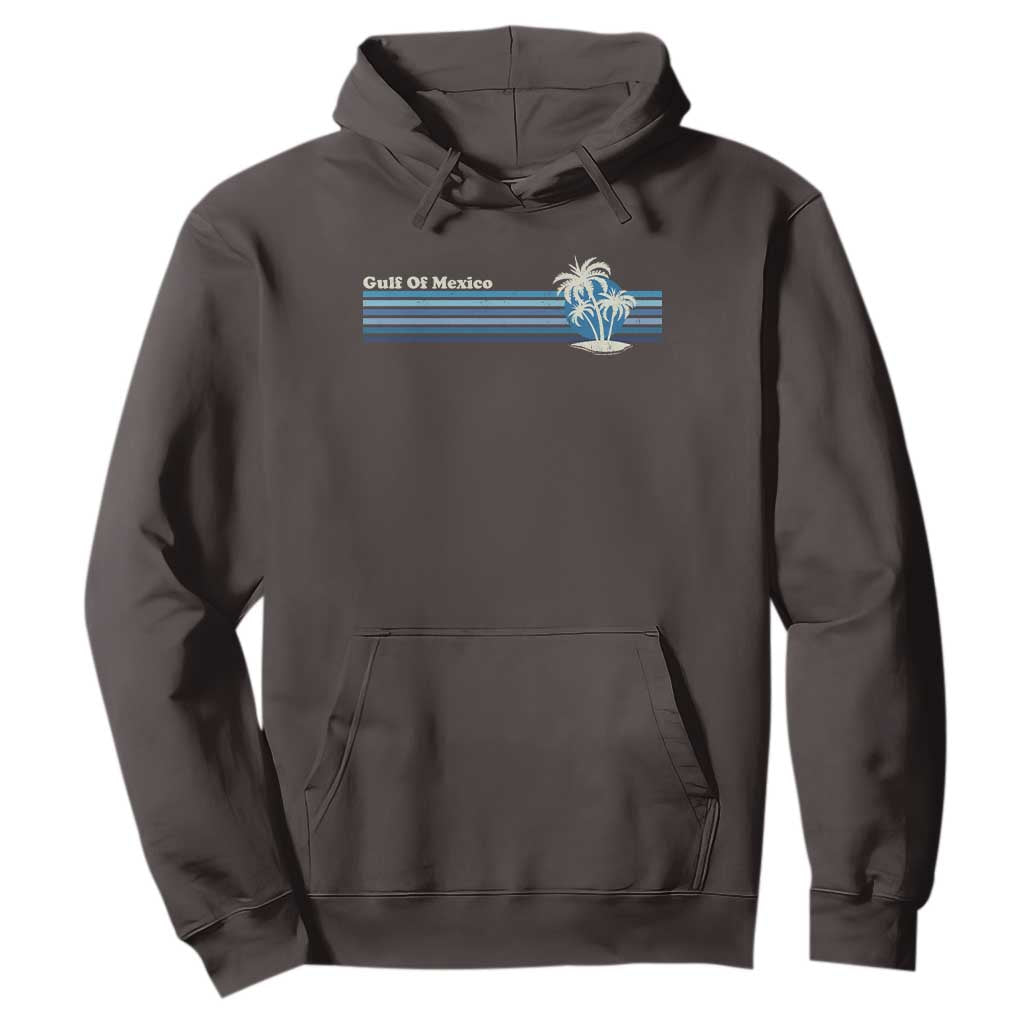 Gulf of Mexico Hoodie Vintage 80s Palm Trees Sunset TS10 Dark Chocolate Print Your Wear