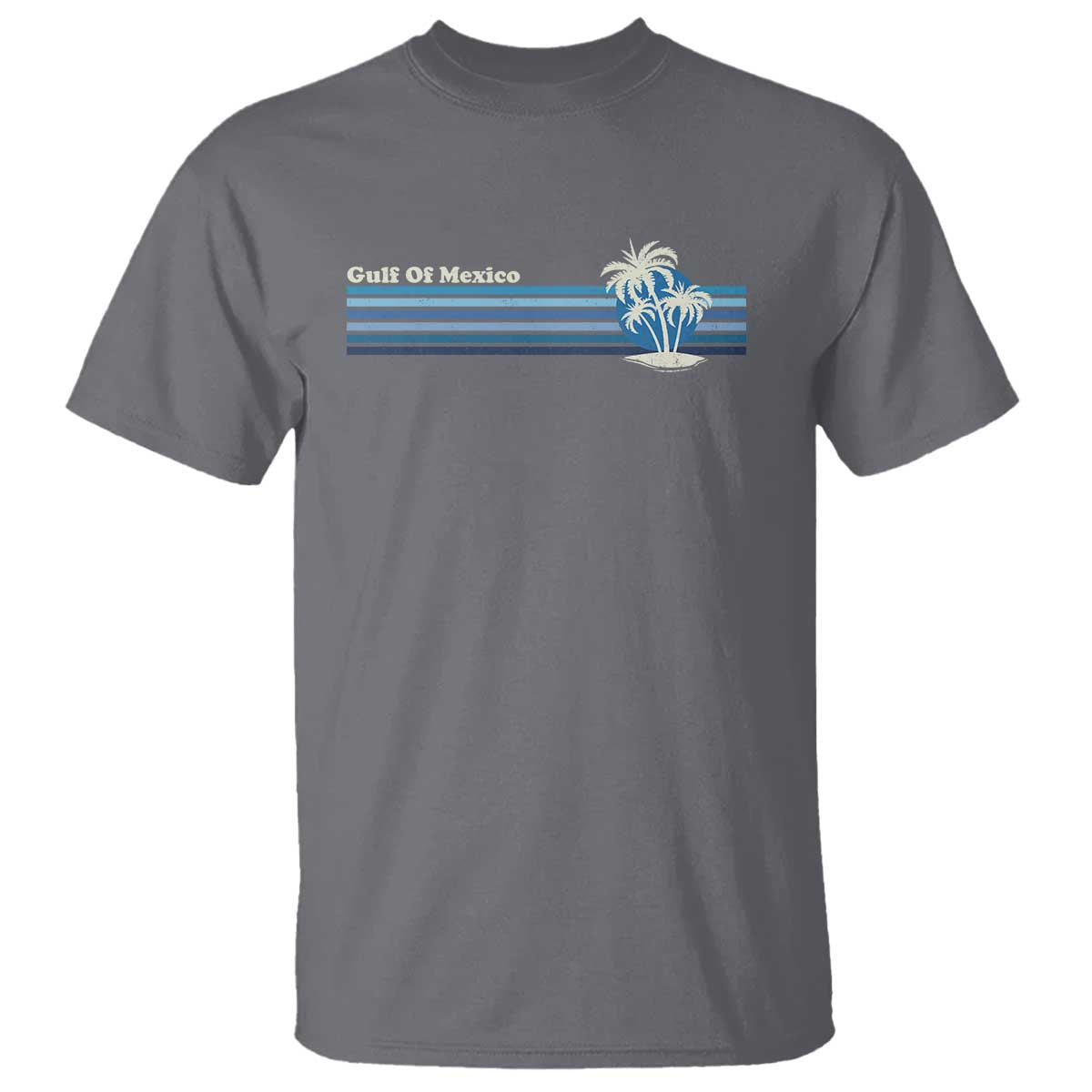 Vintage Gulf of Mexico T Shirt Retro 80s Palm Trees Sunset TS10 Charcoal Print Your Wear