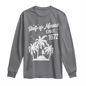 Gulf of Mexico Long Sleeve Shirt Since 1672 Palm Trees Beach TS10 Charcoal Print Your Wear