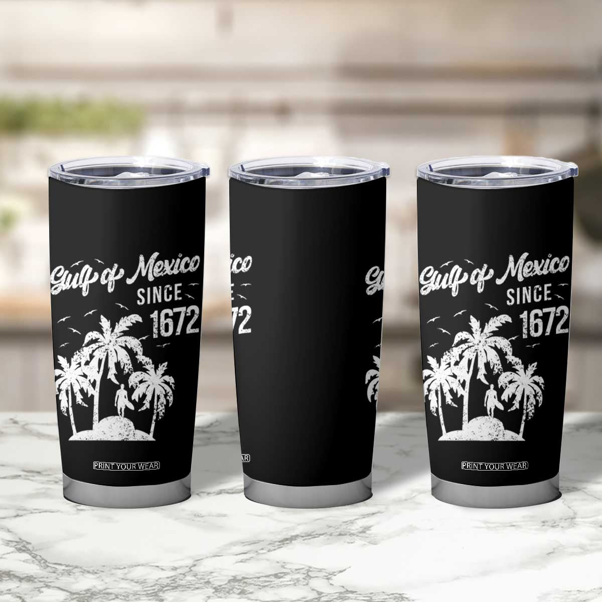 Gulf of Mexico Tumbler Cup Since 1672 Palm Trees Beach TS10 Print Your Wear