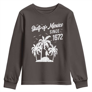Gulf of Mexico Youth Sweatshirt Since 1672 Palm Trees Beach TS10 Dark Chocolate Print Your Wear