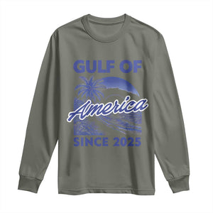 America's Gulf Long Sleeve Shirt Since 2025 Trump Mexico Vintage Summer Beach Vibes TS10 Military Green Print Your Wear