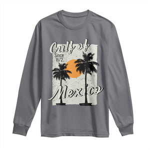 Gulf of Mexico Long Sleeve Shirt Since 1672 Beach Vibes TS10 Charcoal Print Your Wear