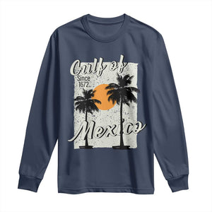 Gulf of Mexico Long Sleeve Shirt Since 1672 Beach Vibes TS10 Navy Print Your Wear