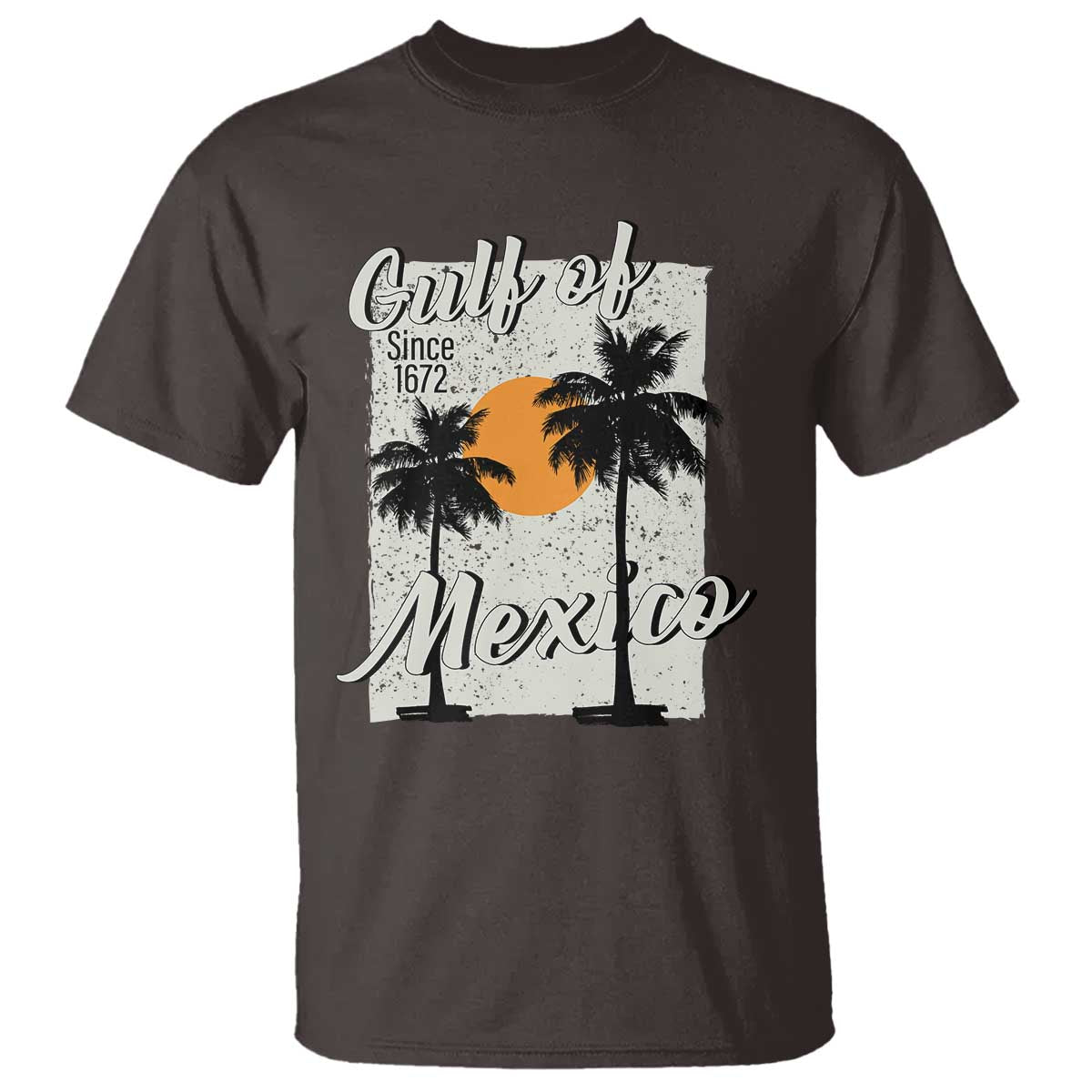Gulf of Mexico T Shirt Since 1672 Beach Vibes TS10 Dark Chocolate Print Your Wear