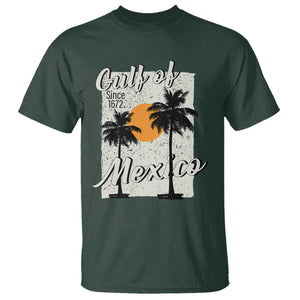 Gulf of Mexico T Shirt Since 1672 Beach Vibes TS10 Dark Forest Green Print Your Wear