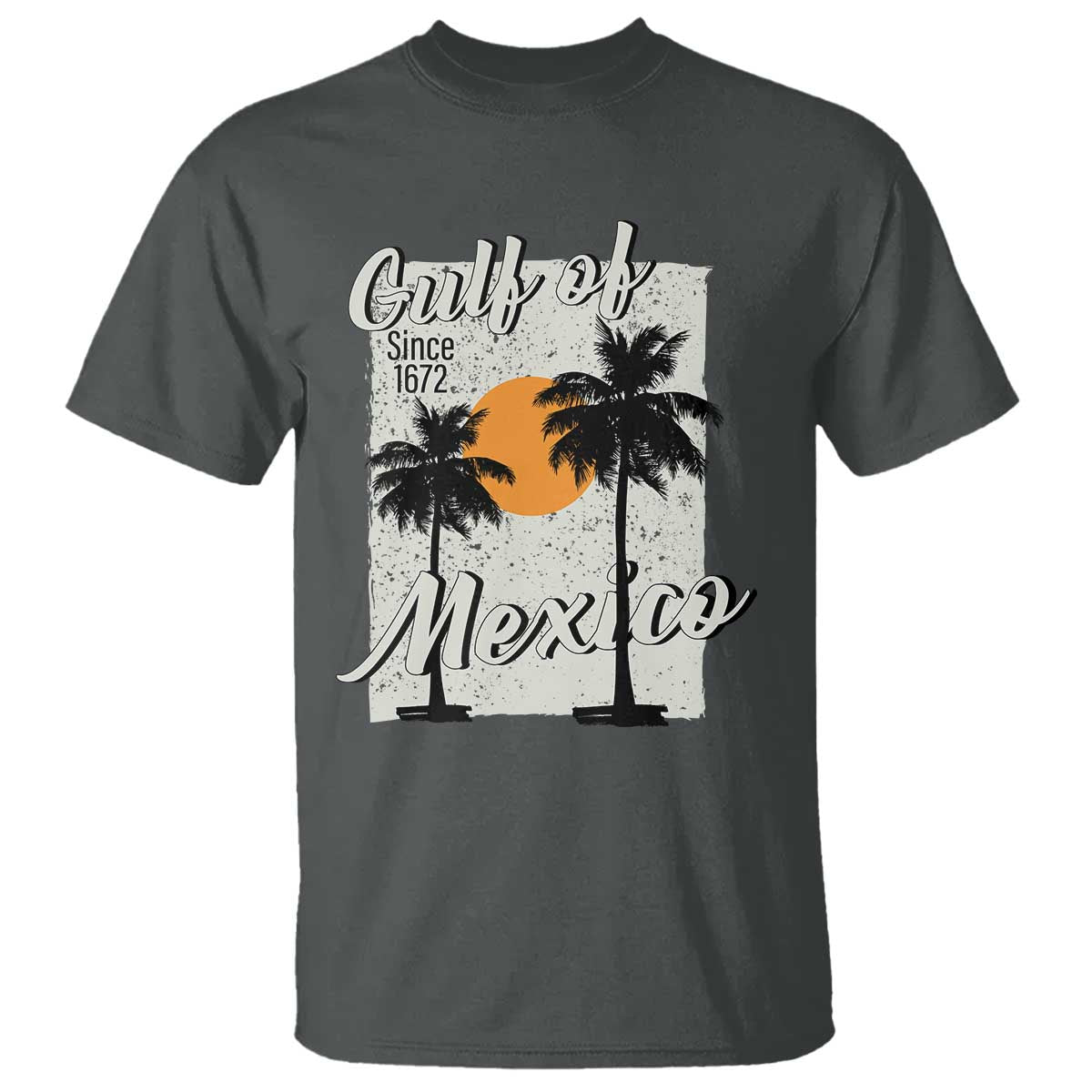 Gulf of Mexico T Shirt Since 1672 Beach Vibes TS10 Dark Heather Print Your Wear