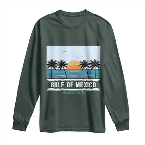 Gulf of Mexico Long Sleeve Shirt Retro Beach Vibes TS10 Dark Forest Green Print Your Wear