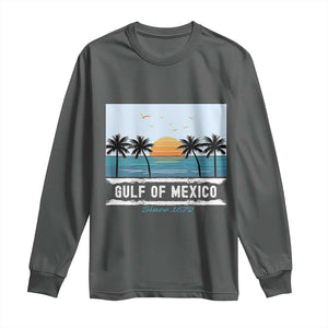 Gulf of Mexico Long Sleeve Shirt Retro Beach Vibes TS10 Dark Heather Print Your Wear