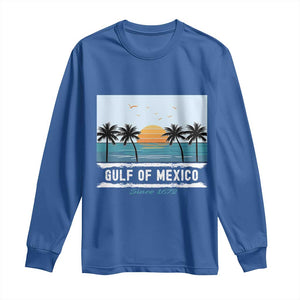 Gulf of Mexico Long Sleeve Shirt Retro Beach Vibes TS10 Royal Blue Print Your Wear