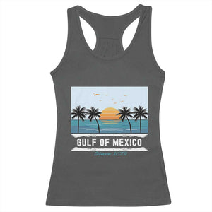 Gulf of Mexico Racerback Tank Top Retro Beach Vibes TS10 Dark Heather Print Your Wear