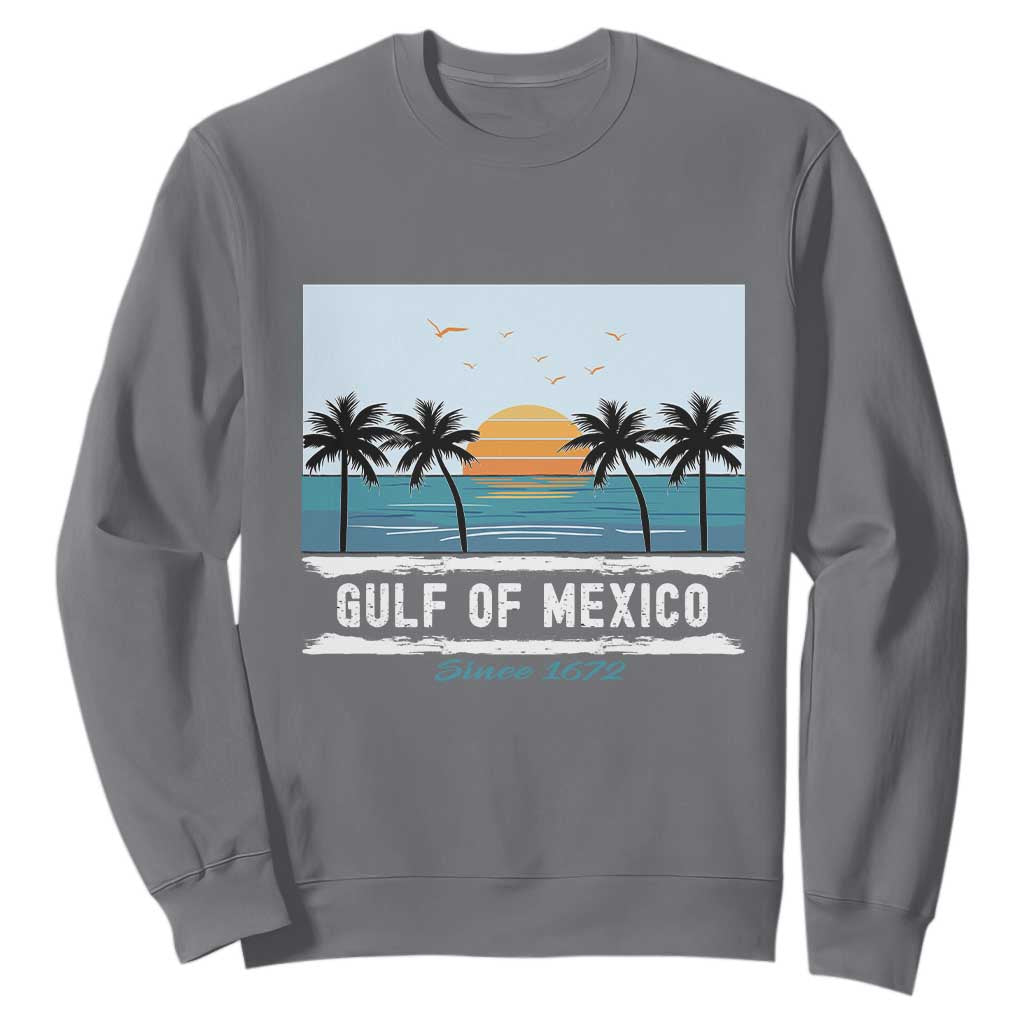 Gulf of Mexico Sweatshirt Retro Beach Vibes TS10 Charcoal Print Your Wear