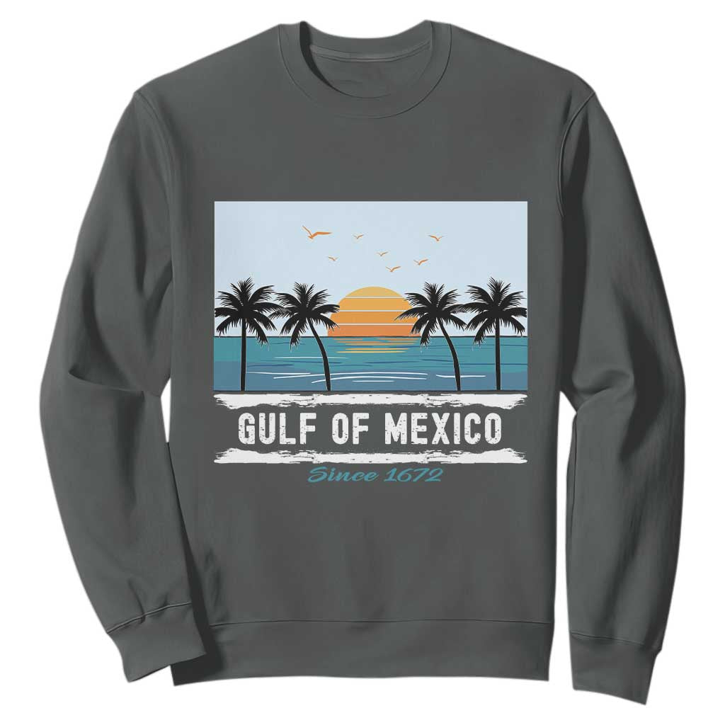 Gulf of Mexico Sweatshirt Retro Beach Vibes TS10 Dark Heather Print Your Wear