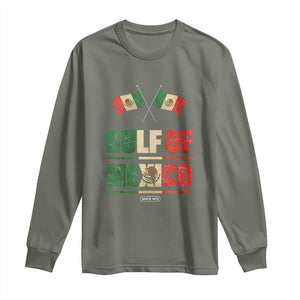 Gulf of Mexico Since 1672 Long Sleeve Shirt Mexican Flag TS10 Military Green Print Your Wear