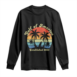 Gulf of America Long Sleeve Shirt Island Palm Summer Beach Vibes Established 2025 TS10 Black Print Your Wear