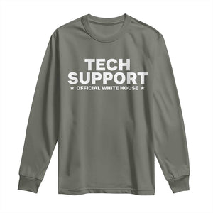 Tech Support Long Sleeve Shirt Elon Musk's Doge Official White House TS10 Military Green Print Your Wear