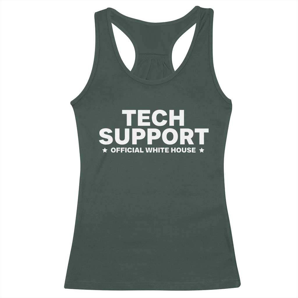 Tech Support Racerback Tank Top Elon Musk's Doge Official White House TS10 Dark Forest Green Print Your Wear