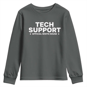 Tech Support Youth Sweatshirt Elon Musk's Doge Official White House TS10 Dark Heather Print Your Wear