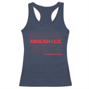 Abolish Ice No Human Is Illegal Racerback Tank Top Social Justice TS10 Navy Print Your Wear