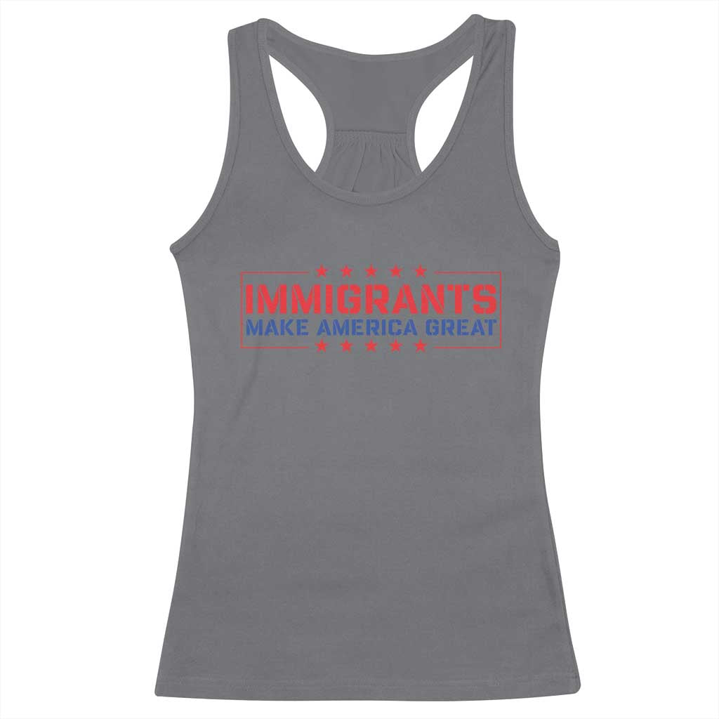Immigrants Make America Great Racerback Tank Top TS10 Charcoal Print Your Wear