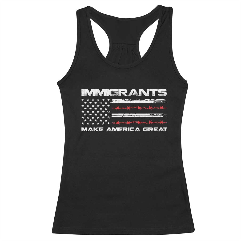 Immigrants Make America Great Racerback Tank Top American Flag TS10 Black Print Your Wear