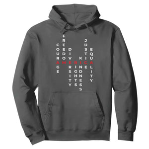 Equal Rights Hoodie Courage Freedom Diversity Rights Kindness Justice Equality TS10 Dark Heather Print Your Wear