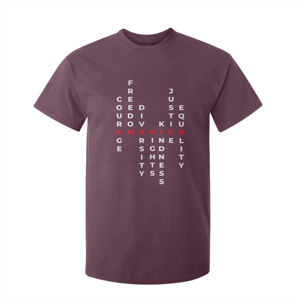 Equal Rights T Shirt For Kid Courage Freedom Diversity Rights Kindness Justice Equality TS10 Maroon Print Your Wear