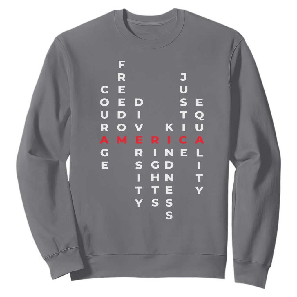 Equal Rights Sweatshirt Courage Freedom Diversity Rights Kindness Justice Equality TS10 Charcoal Print Your Wear