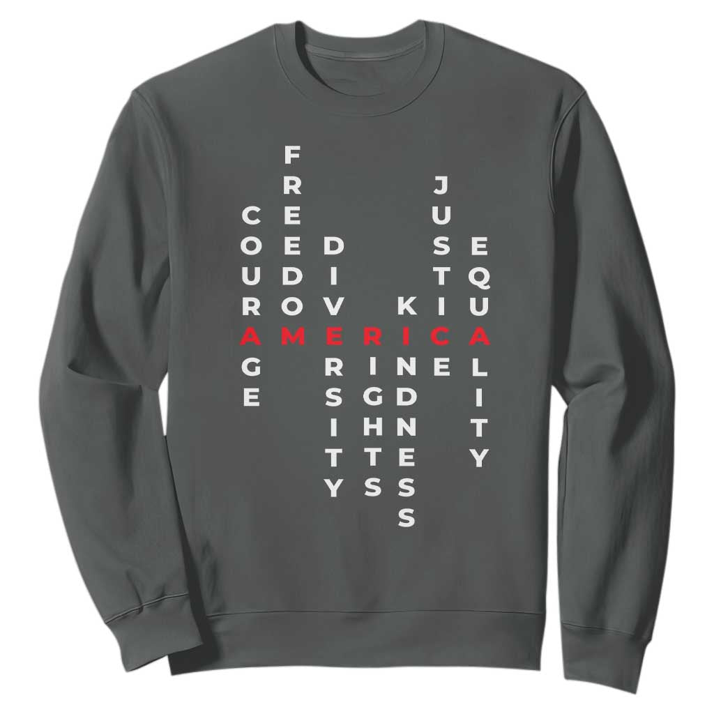 Equal Rights Sweatshirt Courage Freedom Diversity Rights Kindness Justice Equality TS10 Dark Heather Print Your Wear