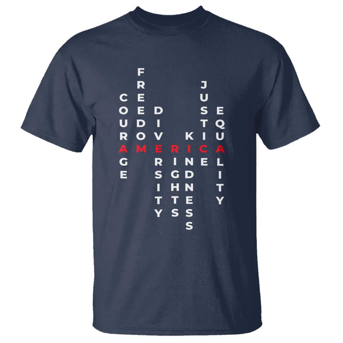 Equal Rights T Shirt Courage Freedom Diversity Rights Kindness Justice Equality TS10 Navy Print Your Wear