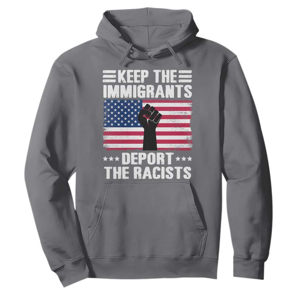 Resist Racism Hoodie Keep The Immigrants Deport The Racists TS10 Charcoal Print Your Wear