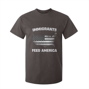 Immigrants Feed America T Shirt For Kid Grunge US Flag TS10 Dark Chocolate Print Your Wear