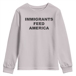 Immigrants Feed America Youth Sweatshirt TS10 Ice Gray Print Your Wear