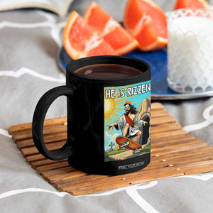 He is Rizzen Coffee Mug Funny Jesus Skateboarding Christian Meme TS10 Print Your Wear