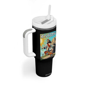 He is Rizzen Tumbler With Handle Funny Jesus Skateboarding Christian Meme TS10 Print Your Wear