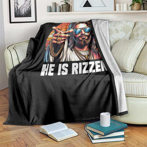 He is Rizzin Throw Blanket Funny Jesus Vintage Faith TS10 Print Your Wear