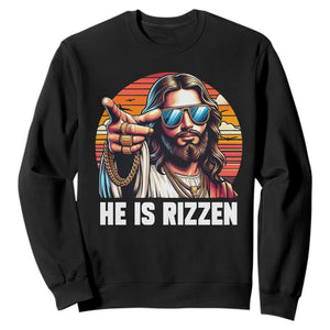 He is Rizzin Sweatshirt Funny Jesus Vintage Faith TS10 Black Print Your Wear