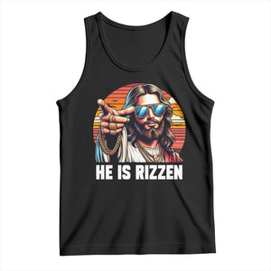 He is Rizzin Tank Top Funny Jesus Vintage Faith TS10 Black Print Your Wear