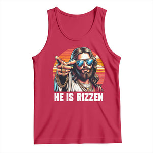 He is Rizzin Tank Top Funny Jesus Vintage Faith TS10 Red Print Your Wear